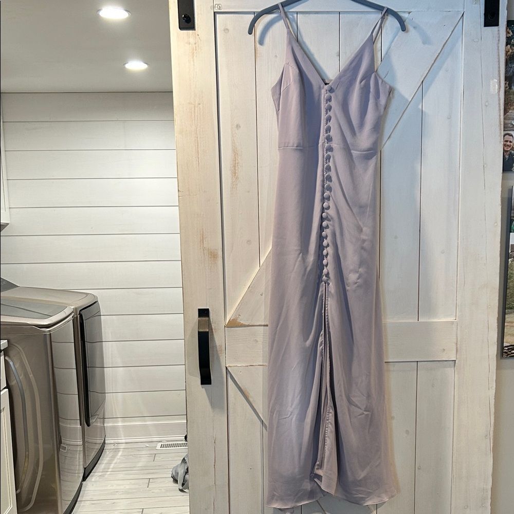 Nasty Gal Lilac Lavender Front Button Detail Spaghetti Straps Maxi Dress Size 2
